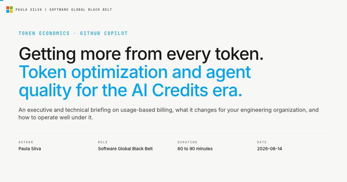 GitHub Copilot Token Optimization Handbook — deck preview