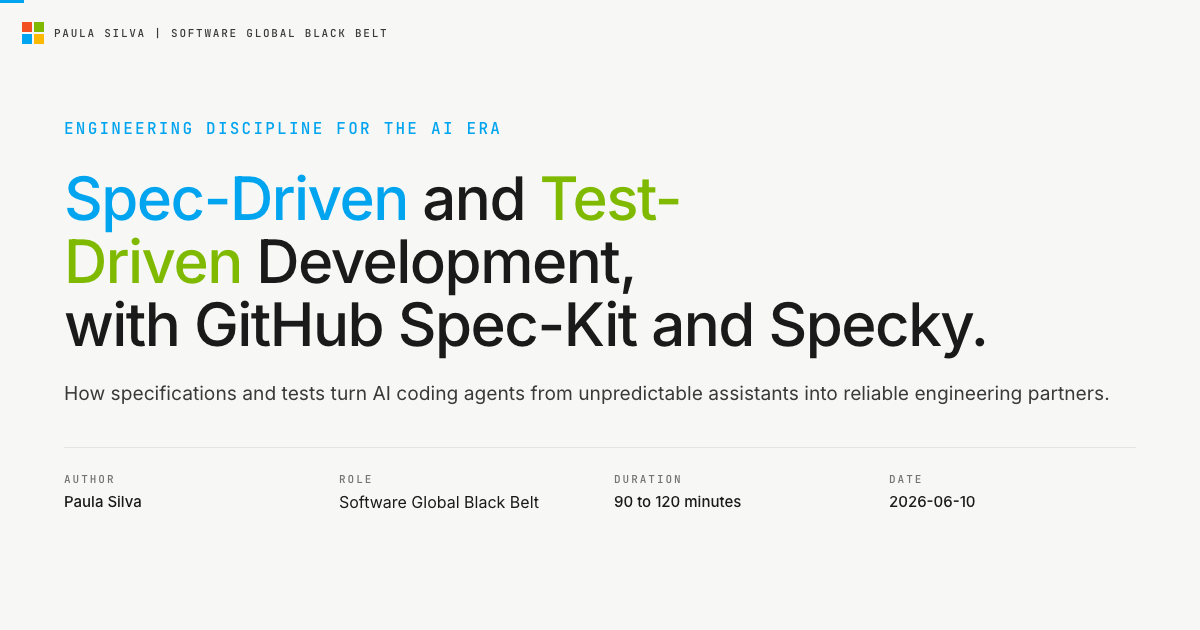 Spec Driven Test Driven Development Specky — deck preview